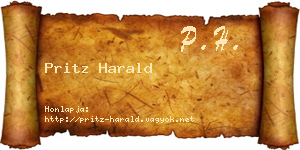 Pritz Harald névjegykártya